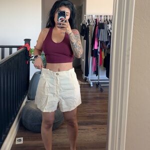 Zara Beige Buttoned Trousers